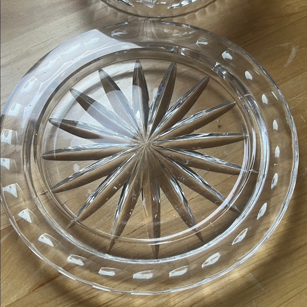 OFNAH CRYSTAL ~ Lidded butter cheese Dish 6.5” round ; 6” height - Picture 3 of 5